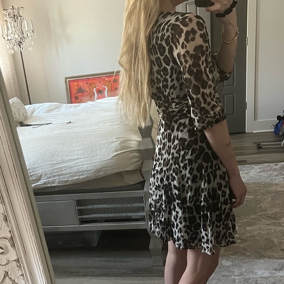Diane Von Furstenberg leopard print v- neck silk dress - Picture 15 of 15